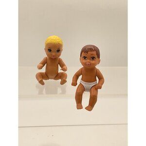 Mattel Barbie Baby Dolls Blond & Brunette Infants